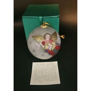 VTG Blown Glass Pier 1 Li Bien 1998 Glass Angel Stars Ornament Round 3.5" W/Box
